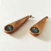 Boucles d’Oreilles en Bois Artisanales pour Femmes avec Motif Broderie Pateh