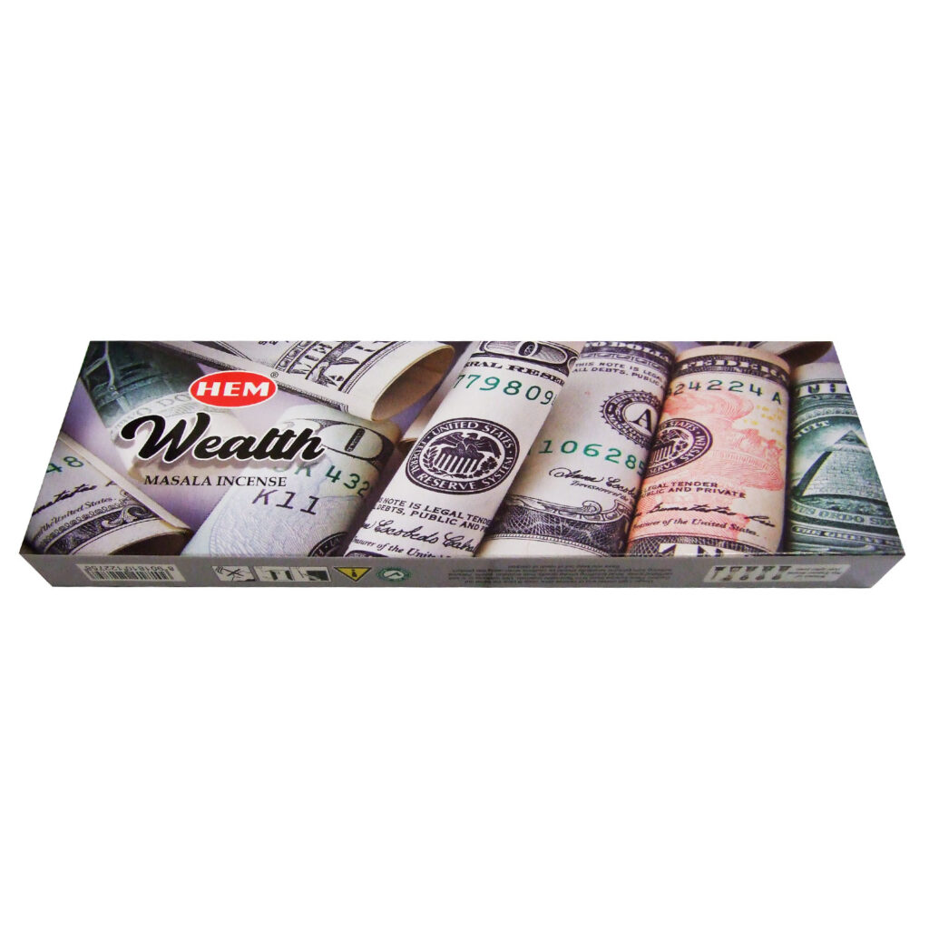 Hem Wealth Bâtons d'Encens – 23 Bâtons Artisanaux (Lot de 4)