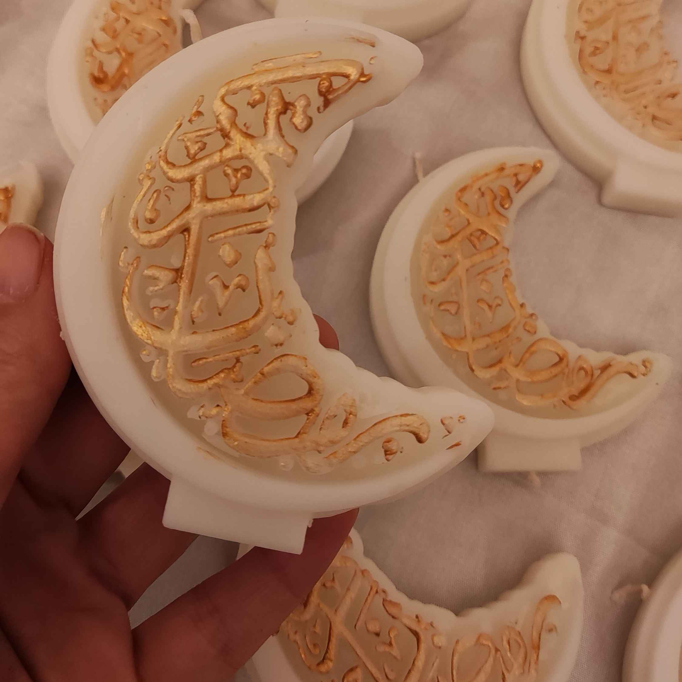 Bougie islamique adaptée pour un cadeau de Ramadan en forme de lune (x10)