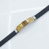 Bracelet élégant en cuir pour hommes en noir