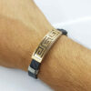 Bracelet élégant en cuir pour hommes en noir