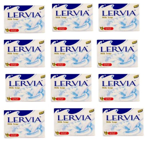 Lervia Whitening and Brightening Soap with Milk Extract (Pack of 12)