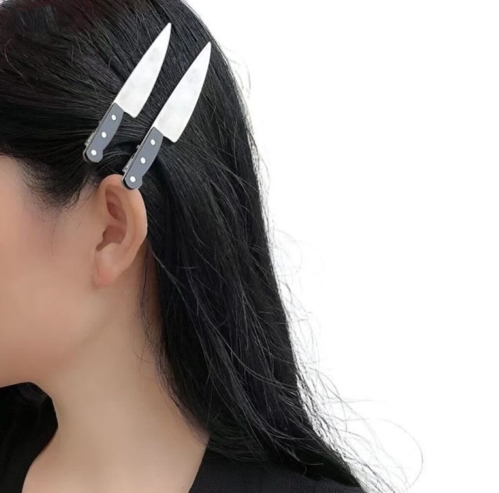 Set de Pinces à Cheveux en Forme de Couteau avec Éclat de 2