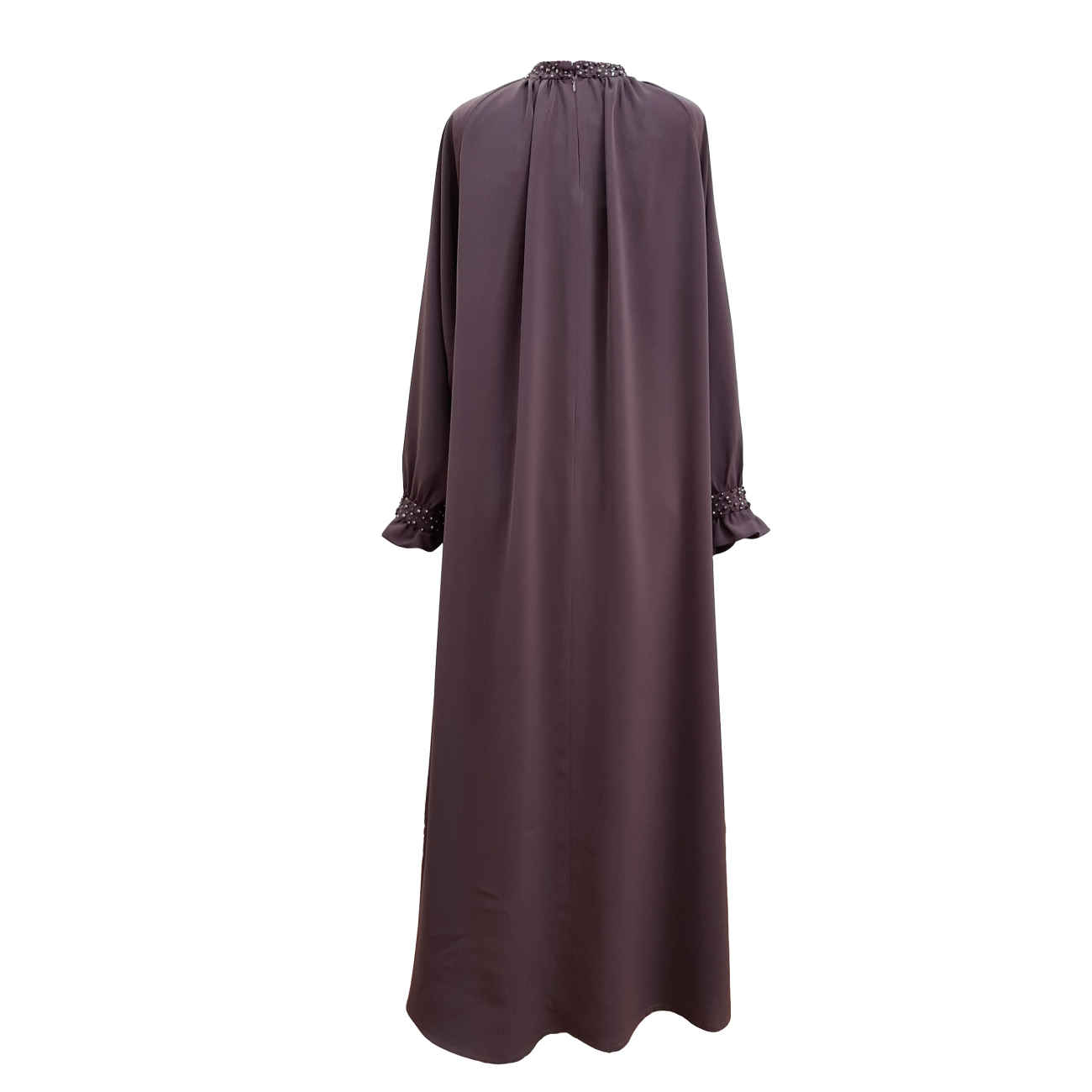 Abaya à coupe décontractée pour femmes avec manches longues en orchidée