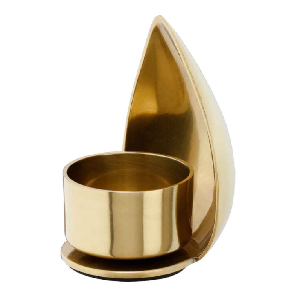 Porte-bougie en acier doré Heritage lumineux – Sublimez votre espace.