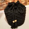 Sac à dos macramé fait main pour femmes en noir