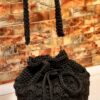 Sac à dos macramé fait main pour femmes en noir