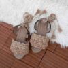 Sandales Sling Back en Macramé pour Femmes, Modèle Frange