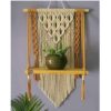 Tapisserie Murale en Macramé Artisanale Bohème avec Étagère