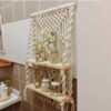 Tapisserie Murale en Macramé Artisanale Bohème avec Étagère