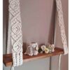 Tapisserie Murale en Macramé Artisanale Bohème avec Étagère