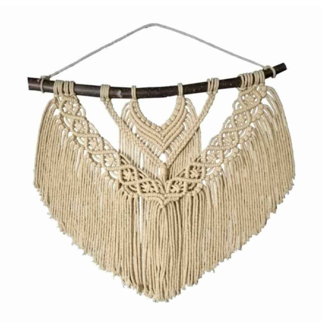 Tapisserie Murale en Macramé Bohème avec Motif Géométrique