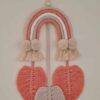 Tapisserie Murale en Macramé avec Motif Arc-en-Ciel