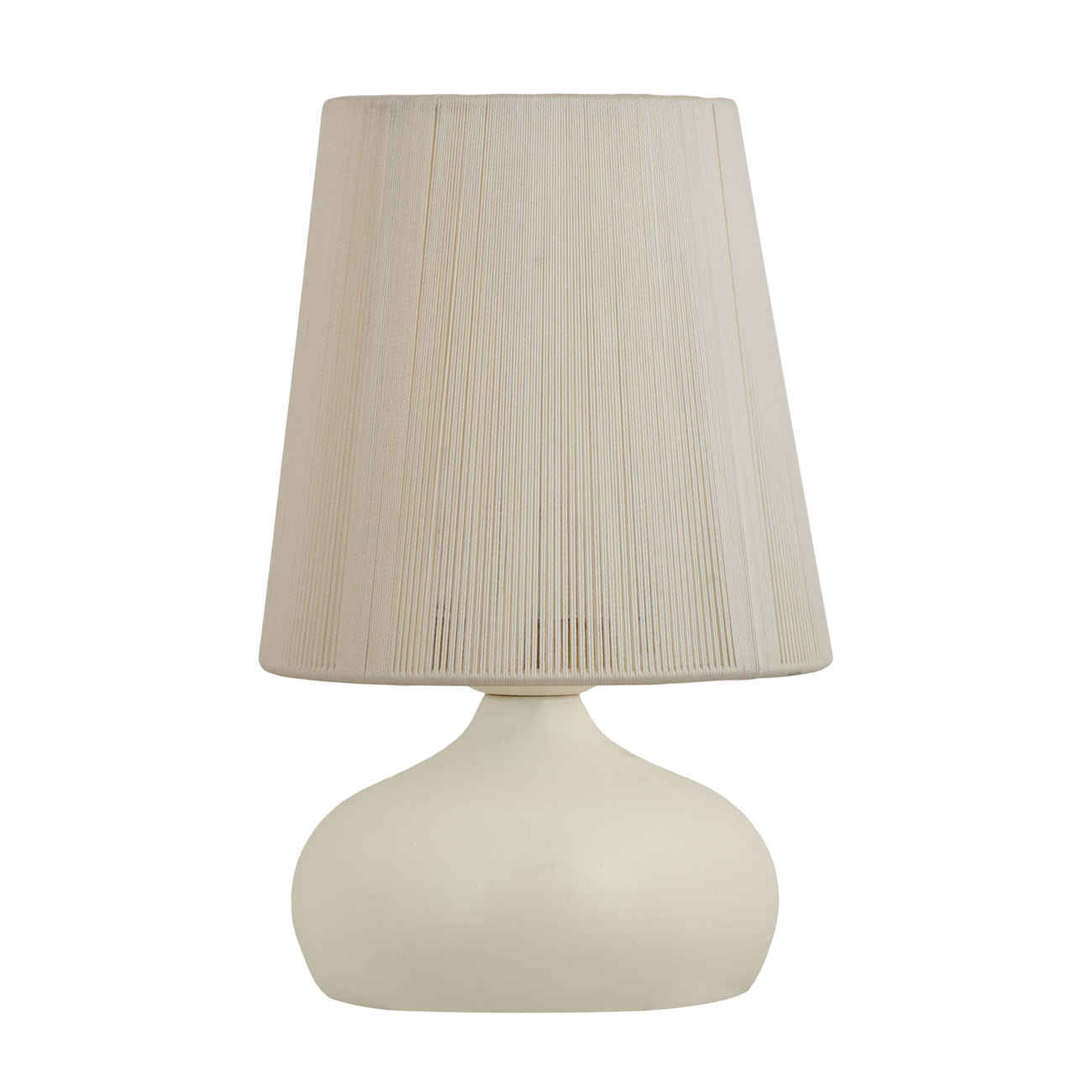 Lampe de table en métal fait main avec abat-jour tissu couleur laiteuse