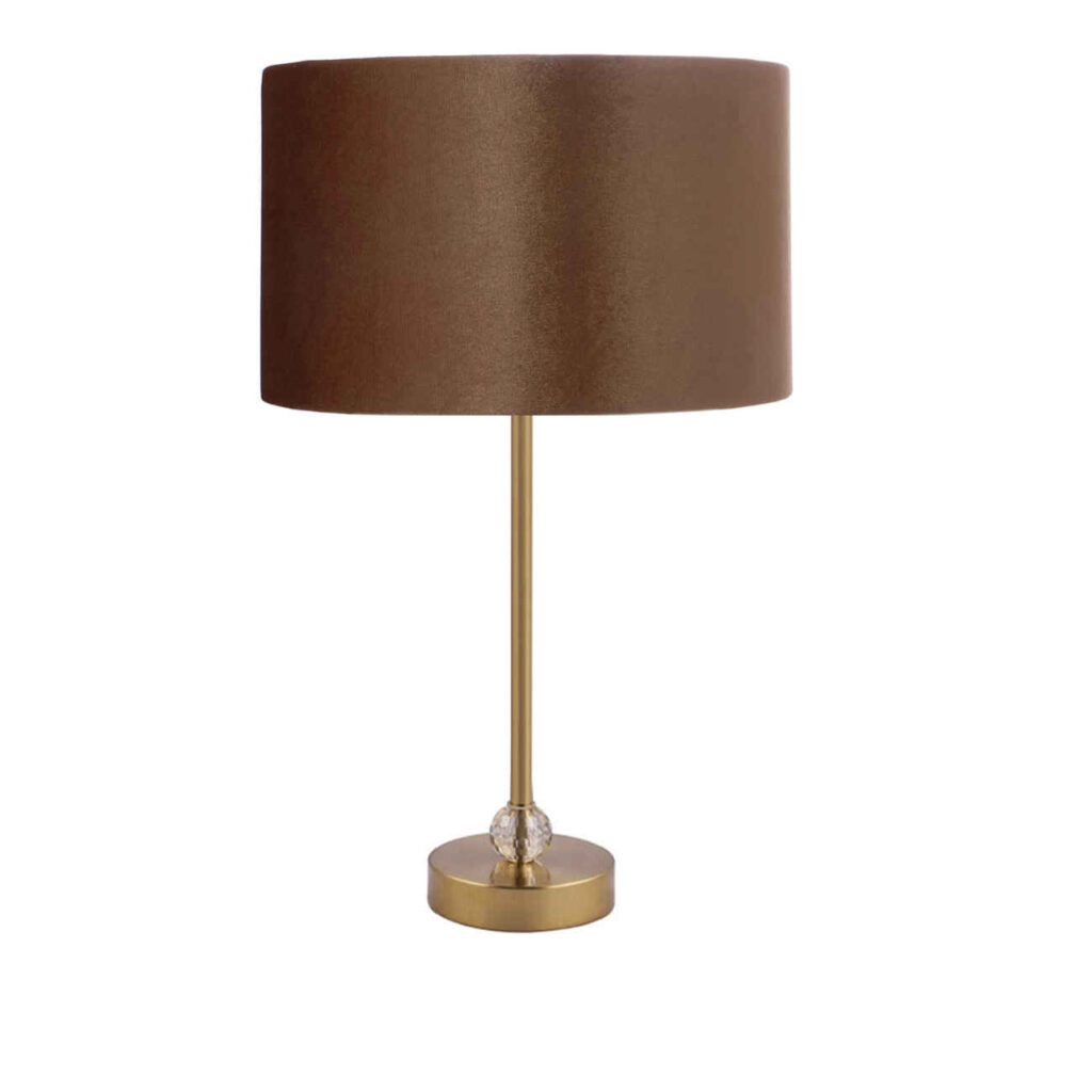 Lampe d'accent avec design d'abat-jour tambour marron