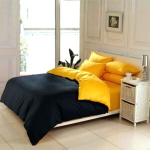 Ensemble de couvre-lit en coton persan jaune