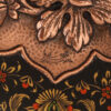 Plat décoratif en cuivre persan gravé – Design traditionnel avec oiseaux et fleurs