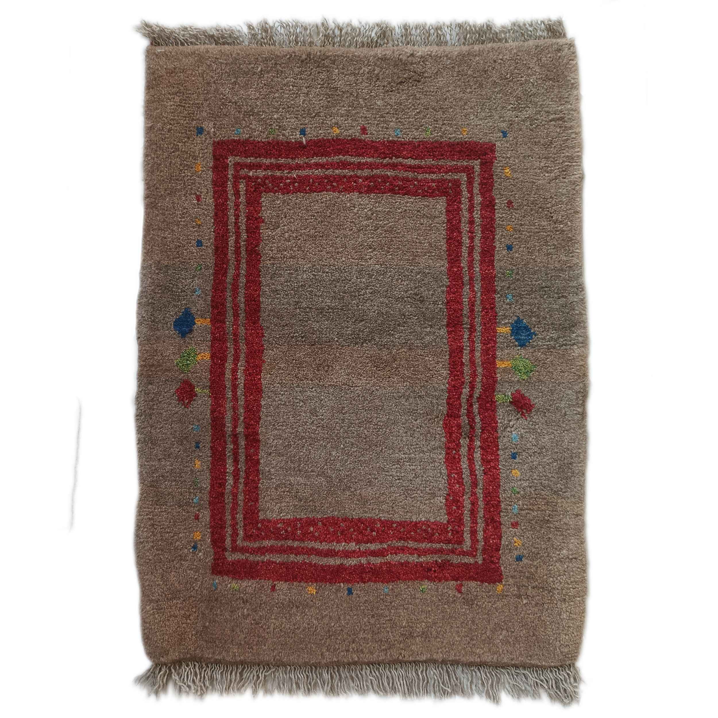 Tapis Gabbeh Persan en laine tissé à la main à Shiraz, bordé