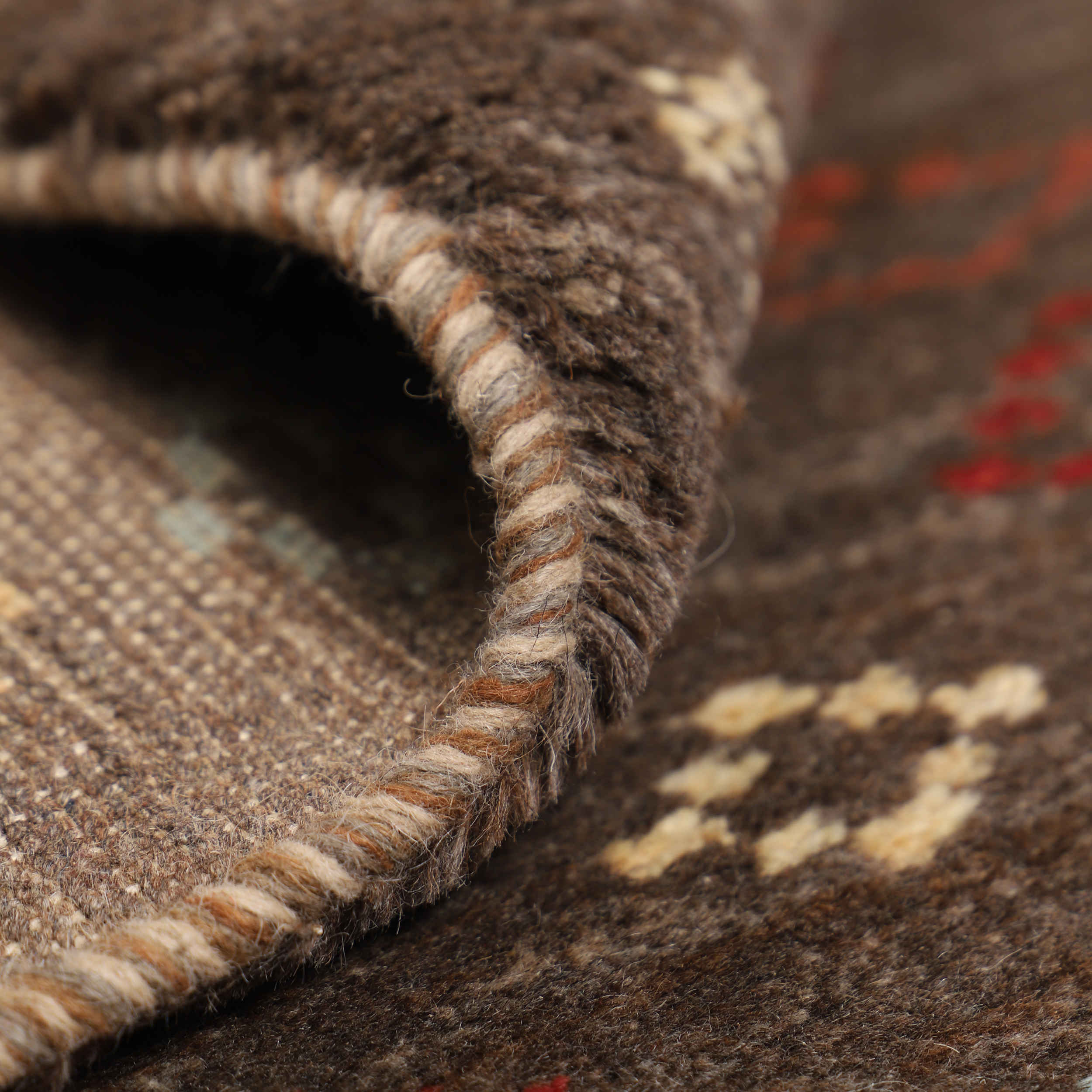 Tapis Gabbeh Persan en laine tissé à la main dans le Fars, géométrique