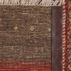 Tapis Gabbeh Persan en laine tissé à la main dans le Fars, rayé marronn in Fars Striped Brown