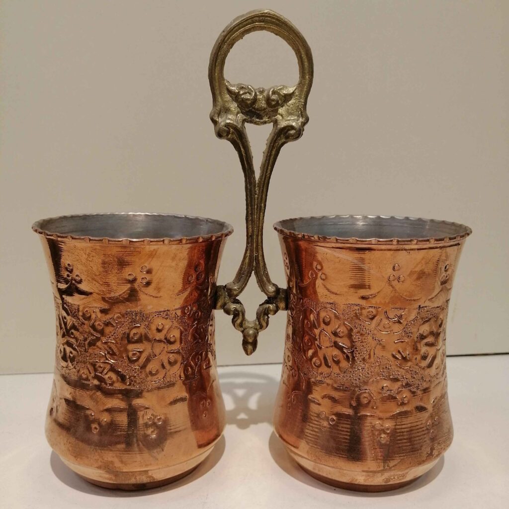 Porte-ustensiles de cuisine persan en cuivre martelé traditionnel – Accessoire de cuisine