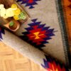 Tapis Kilim Persan en laine tissé à la main dans le Fars, Qashqai rouge