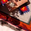 Tapis Kilim Persan en laine tissé à la main dans le Fars, Qashqai rouge