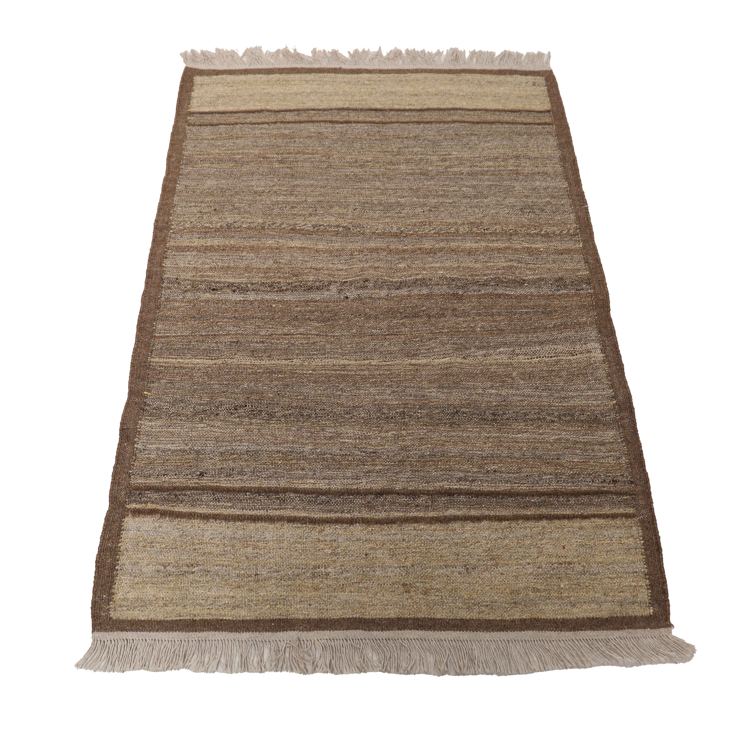 Tapis Kilim Persan en laine tissé à la main à Ispahan, bordé crème