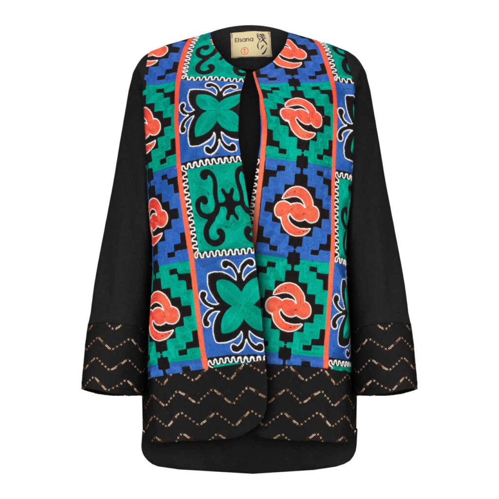 Manto en lin persan élégant et confortable en noir