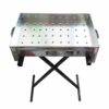 Gril à Charbon de Bois Portable Barbecue de Table avec Base pour la Cuisine en Extérieur