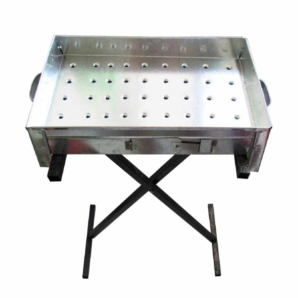 Gril à Charbon de Bois Portable Barbecue de Table avec Base pour la Cuisine en Extérieur