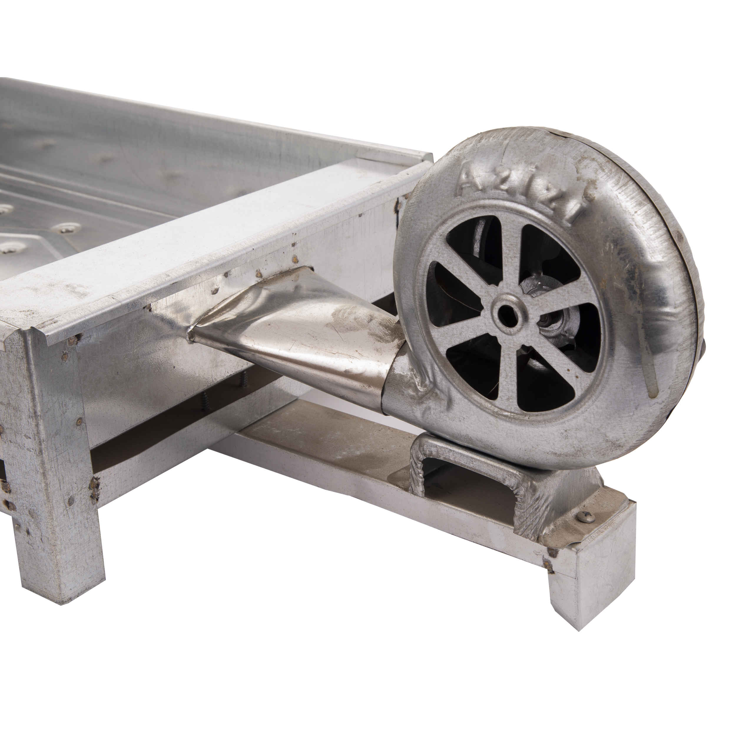 Gril à Charbon de Bois Portable Barbecue de Table avec Ventilateur Manuel pour la Cuisine en Extérieur