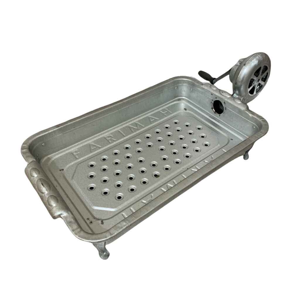 Gril à Charbon de Bois Portable Barbecue de Table avec Ventilateur Manuel – Idéal pour l'Extérieur