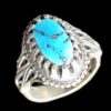 Bague Modèle Shokouh en Argent Persan avec Turquoise de Neyshabur pour Homme