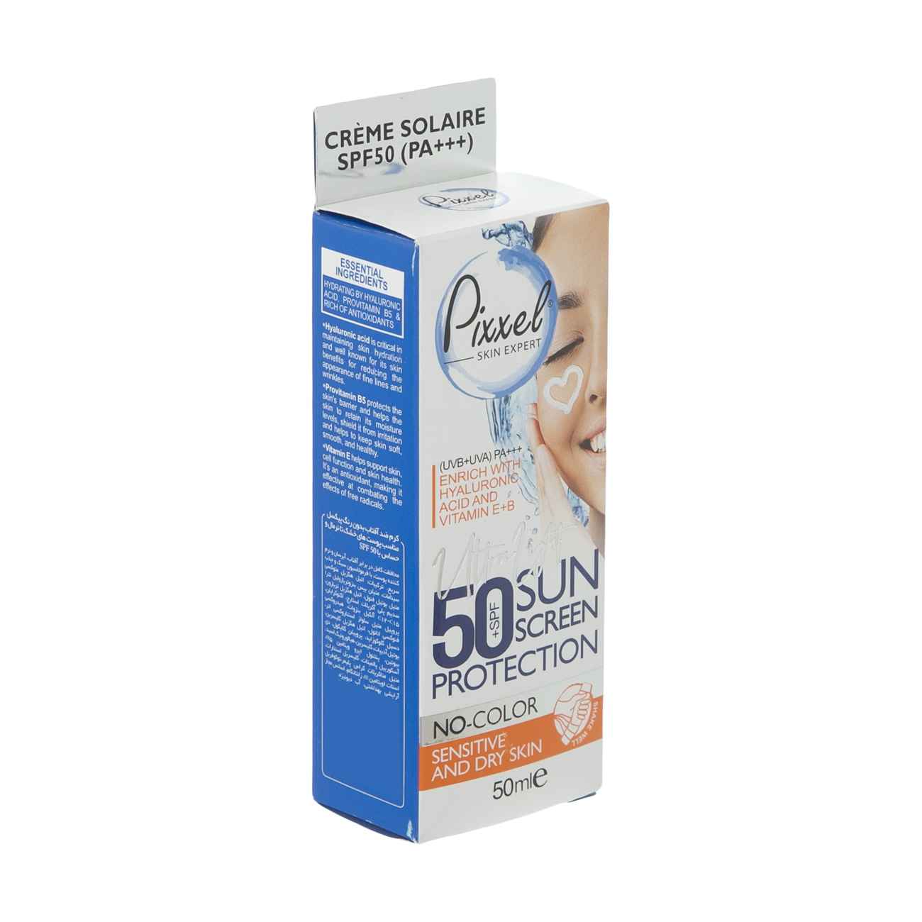 Pixxel Écran Solaire Incolore SPF50 pour Peaux Sèches