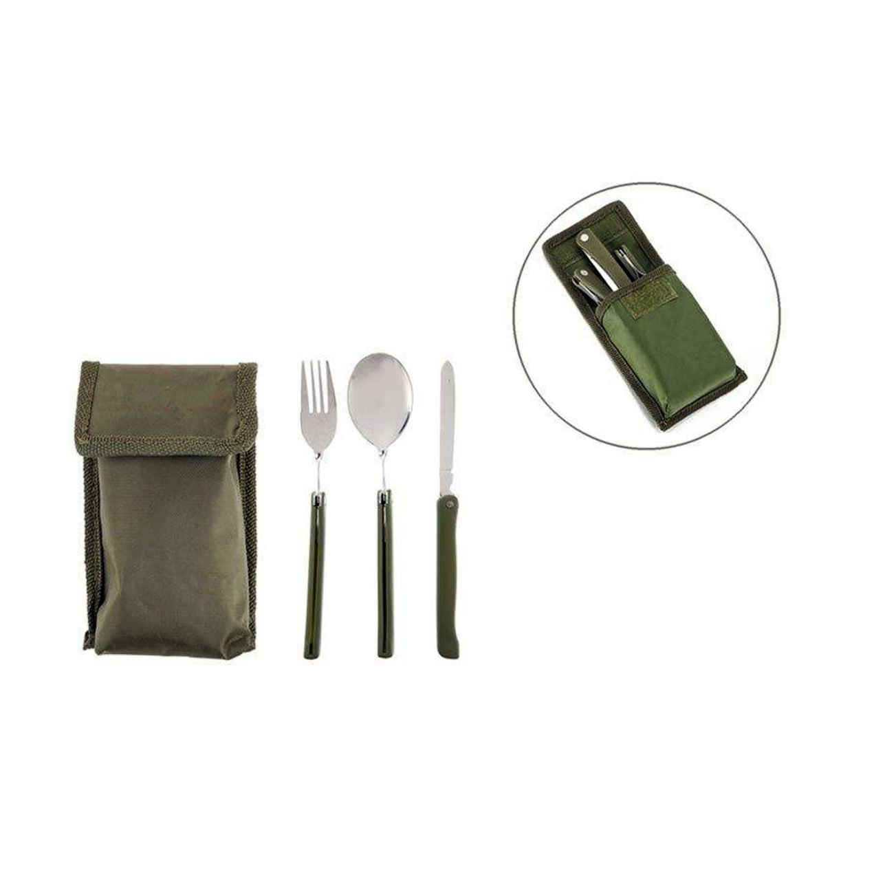 Ensemble de Couverts de Voyage Portable Compact et Pratique pour Repas en Déplacement