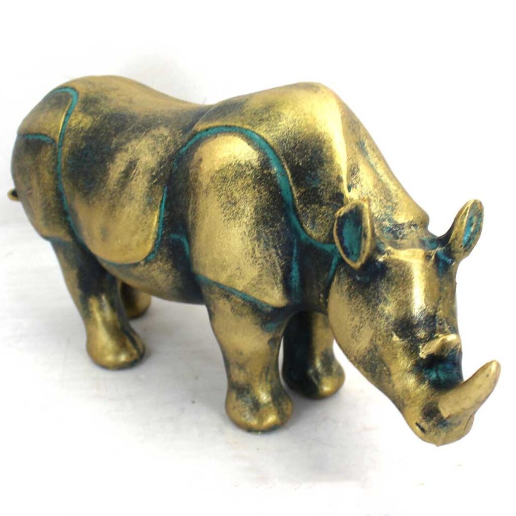 Figurine décorative de rhinocéros - Accent décoratif pour la maison