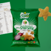 Sooyegh iranien – Snack étoilé soufflé aux légumineuses, saveur oignon et persil : céréales complètes et pois chiches, 50 g (10x)