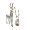 Ensemble de 2 figurines décoratives de cerfs - Sculpture assise debout
