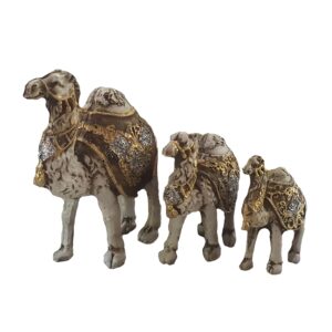 Ensemble de 3 figurines décoratives de chameaux – Pièces décoratives pour la maison