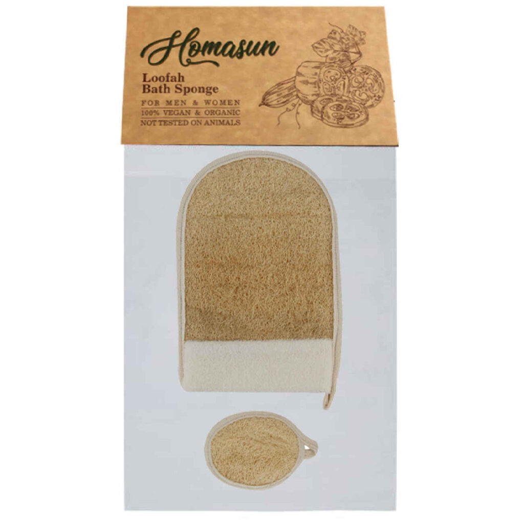 Éponge de bain loofah végane pour le visage et le corps - Modèle Hamassan (Pack de 2)