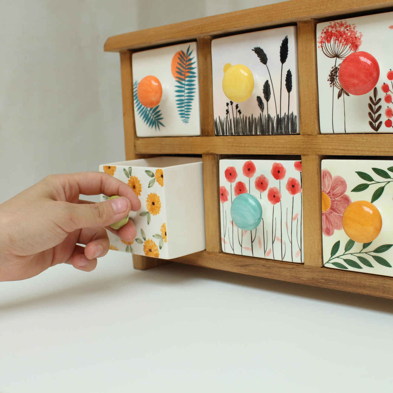 Support en bois pour sachets de thé Modèle Tiroir Organisateur de thé