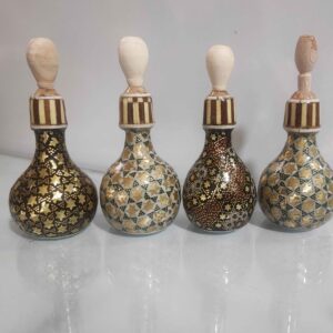 Porte-Kohl Persan Surma Dani en Bois avec Khatamkari (x4)