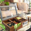 Boîte organisatrice en bois pour sachets de thé avec design classique