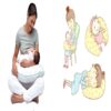 Coussin d'allaitement pour bébé avec housse en coton Modèle Forêt