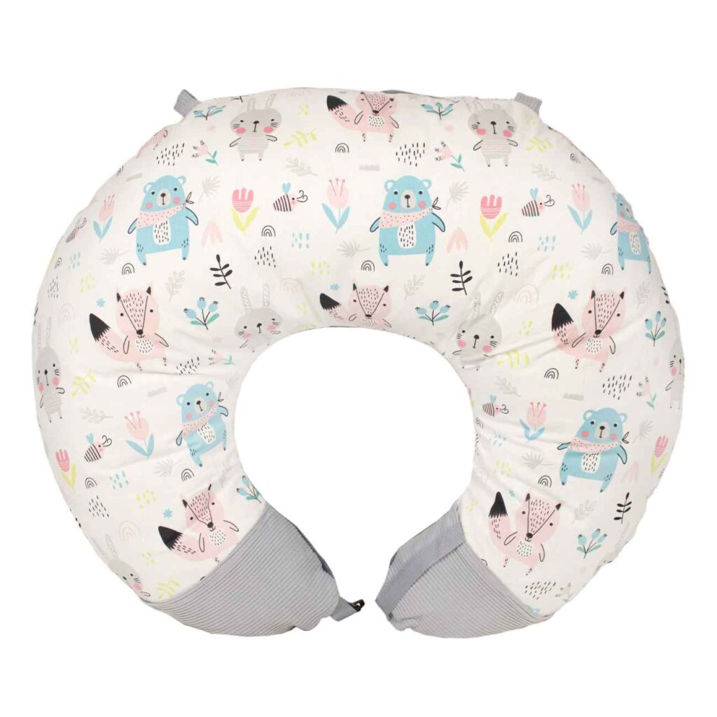 Coussin d'allaitement pour bébé avec housse en coton Modèle Forêt