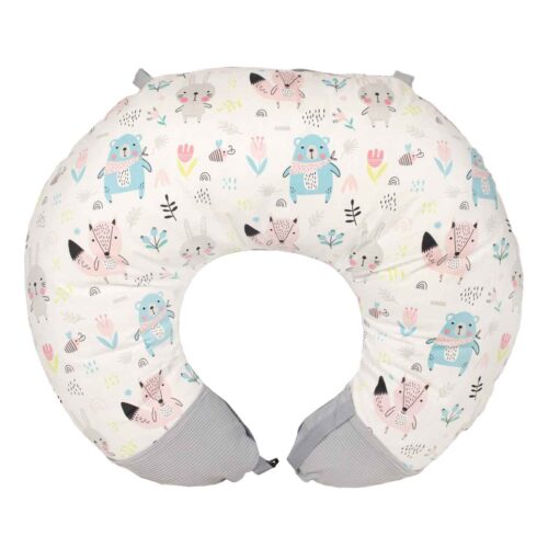 Coussin d&rsquo;allaitement pour bébé avec housse en coton Modèle Forêt