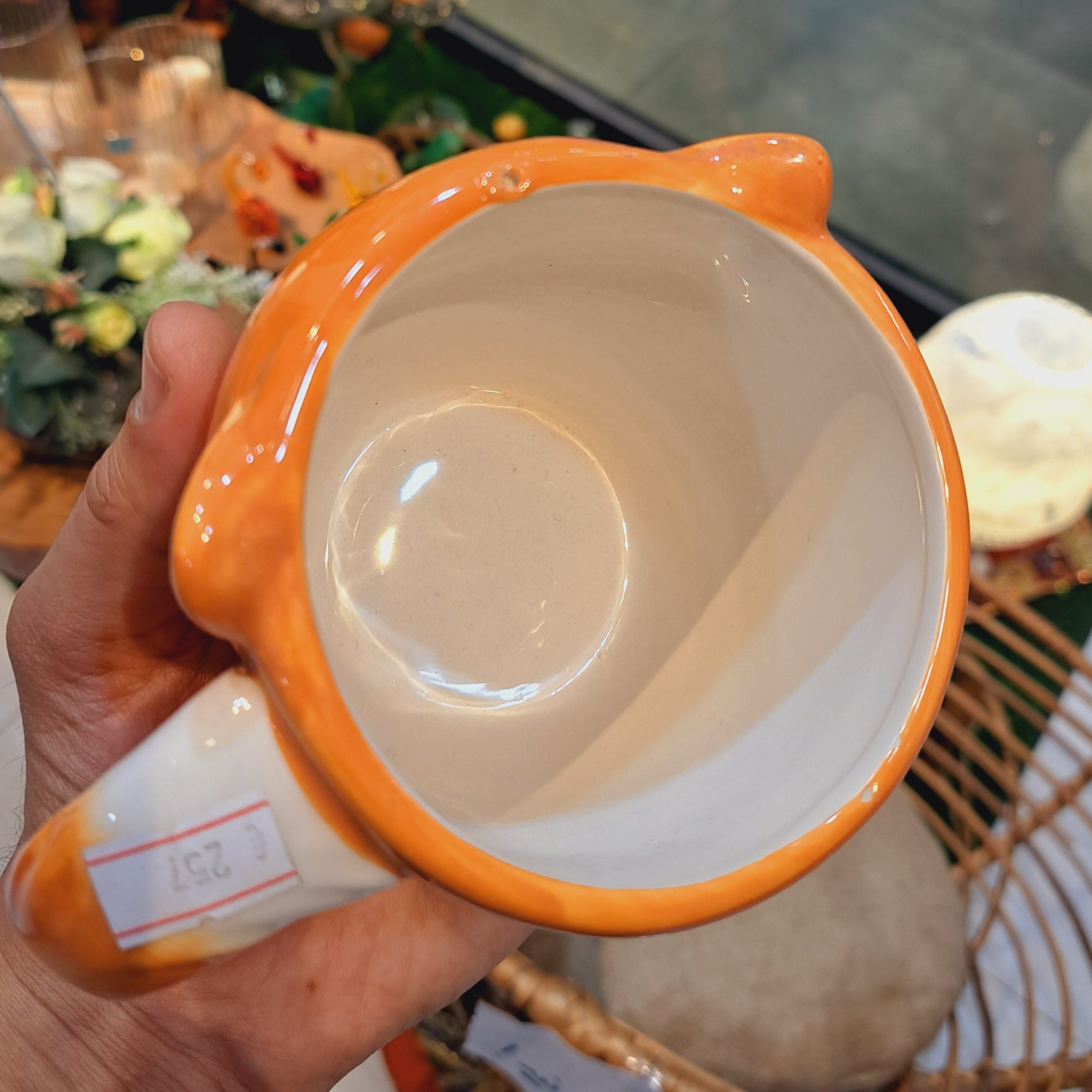 Tasse en céramique artistique – Design animal, édition Orange