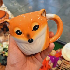 Tasse en céramique artistique – Design animal, édition Orange