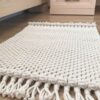Tapis de sol macramé tissé à la main de style artisanal persan